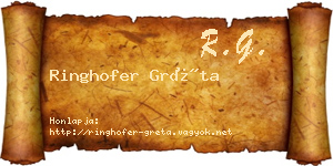 Ringhofer Gréta névjegykártya
